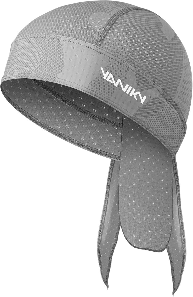 YANIKY Bandana Skull Caps for Men Women Quick-Drying Cooling Do Rag Breathable Durag Cap Helmet Liner for Cycling Running - Image 1